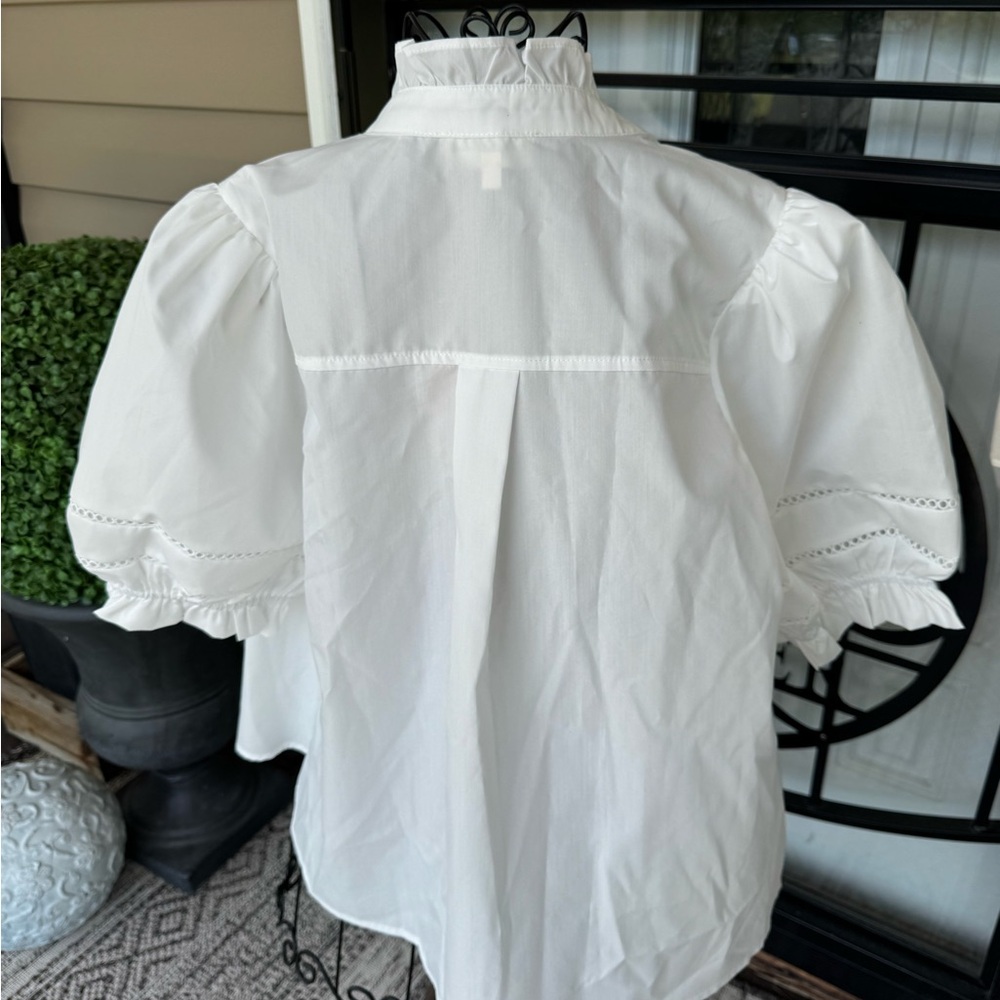 Entro Lace Ribbon Ruffle Top Size M NWT - Picture 3 of 7